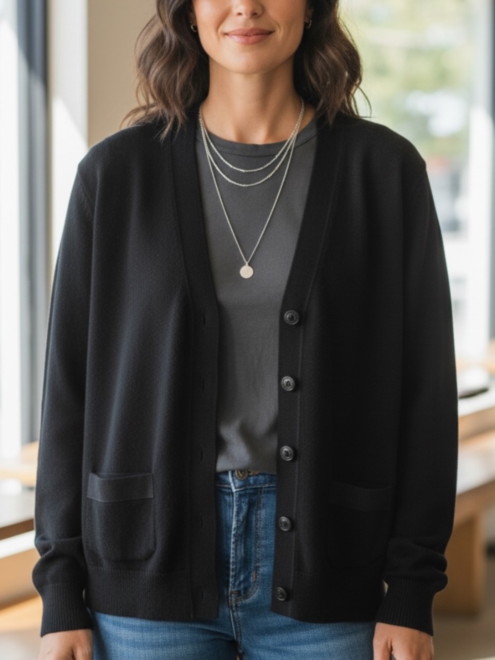 ✨ Barney’s New York Black Button up Cardigan - Size  XS